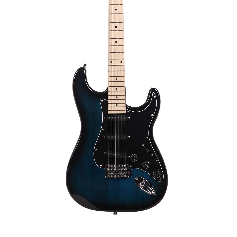 GST Stylish Electric Guitar Kit Black Pickguard Navy Blue w/ Strap Bag Amplifier