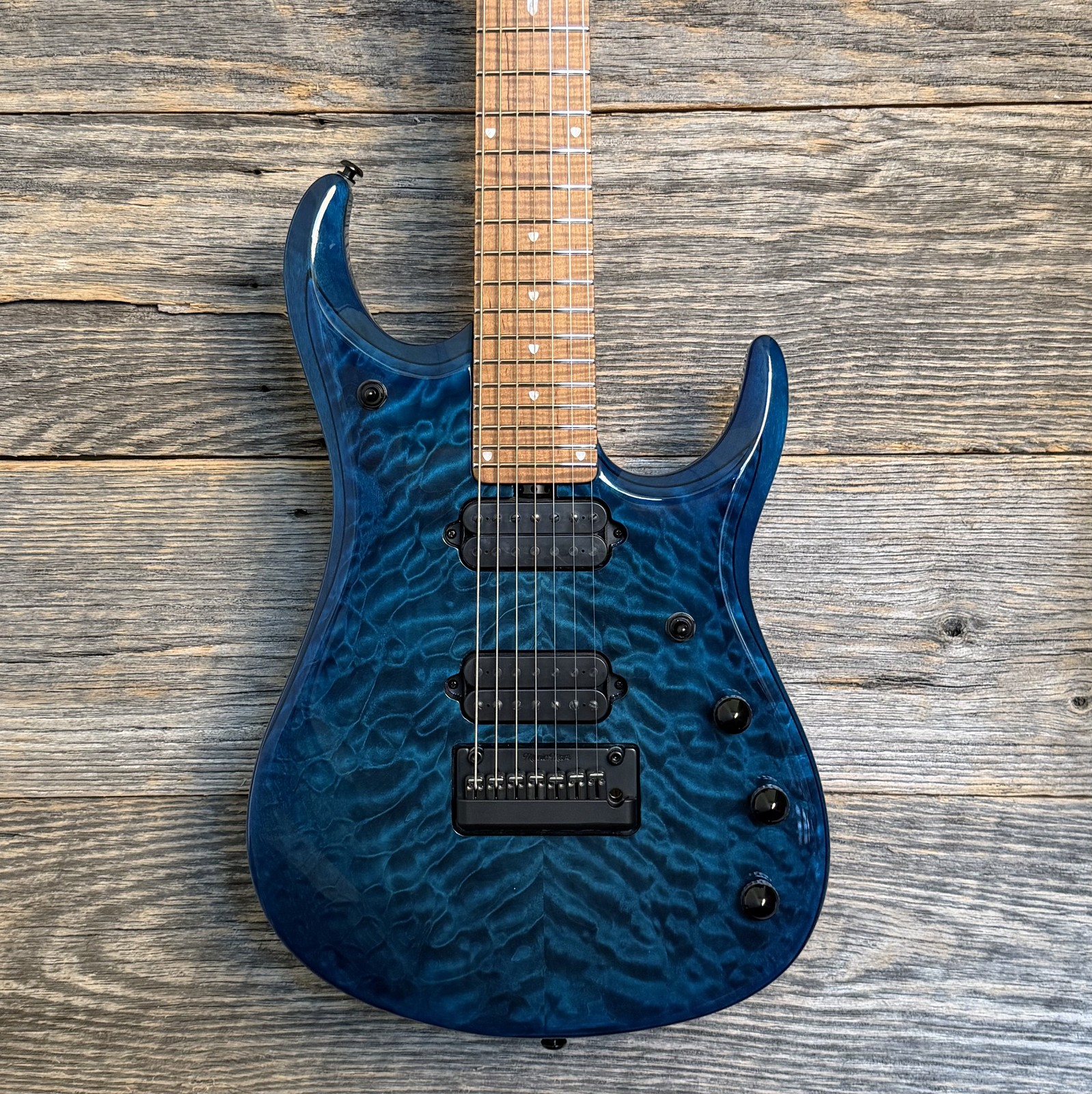 Ernie Ball Music Man JP15 7-String Electric Guitar – Ultramarine Quilt