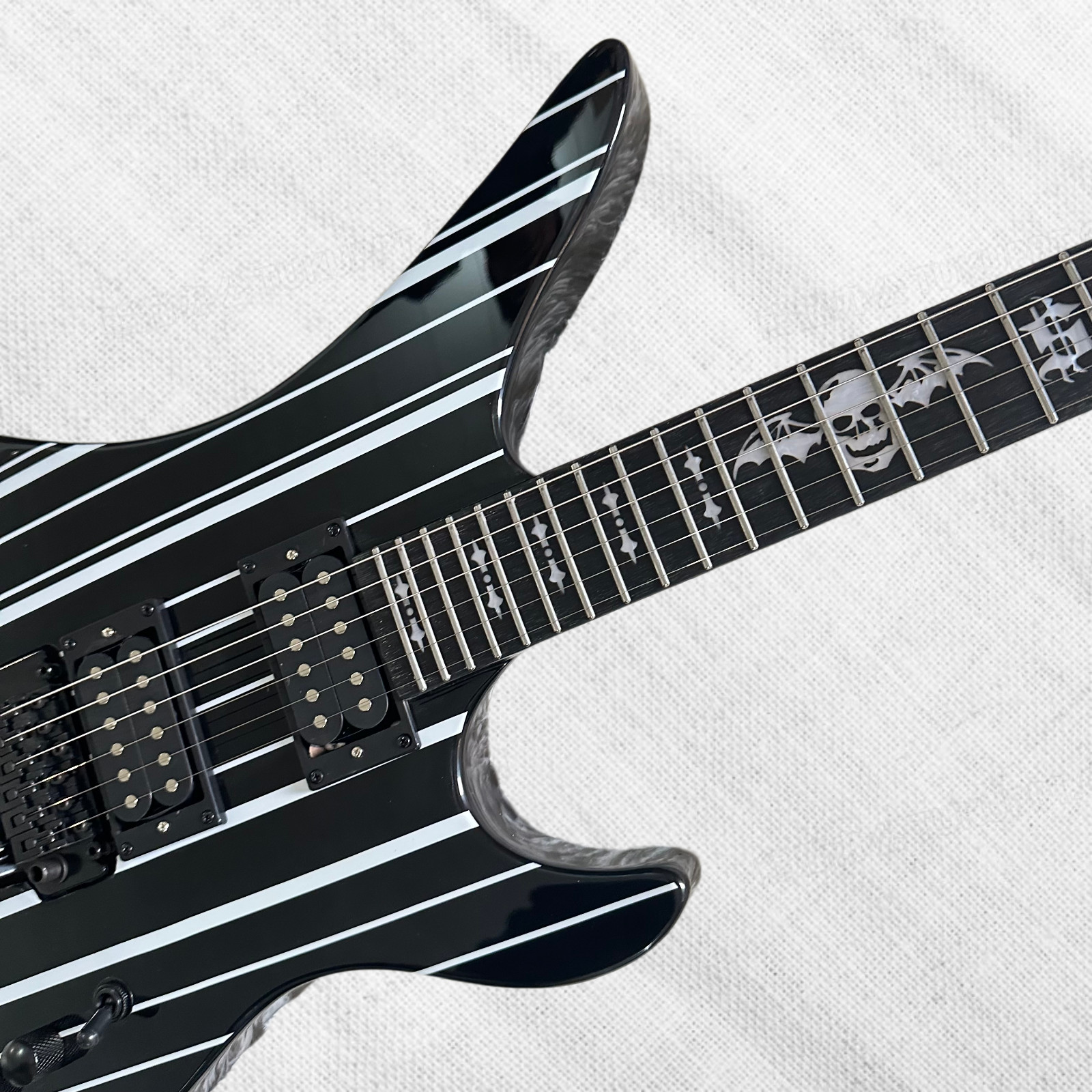 Custom Synyster Gates Black Electric Guitar With Floyd Rose Tremolo