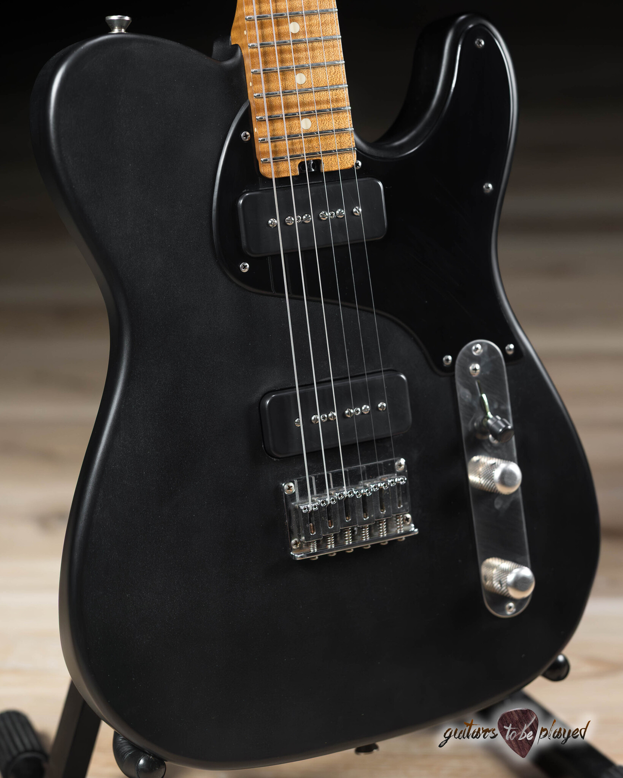 Shabat Lion Special Swamp Ash T-Style w/ Maple Neck & Lollar P-90s – Satin Black