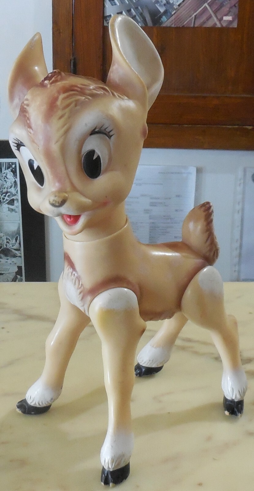 VINTAGE LARGE RUBBER SQUEAK TOY DISNEY LEDRA LEDRAPLASTIC BAMBI 1960s ITALY