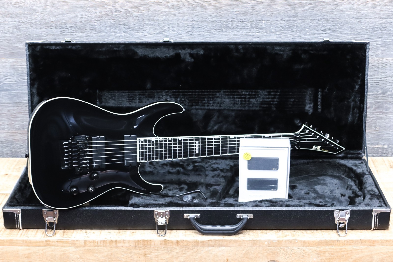 ESP E-II Horizon FR-7 Black with Fishman Fluence Pickups Electric Guitar w/Case