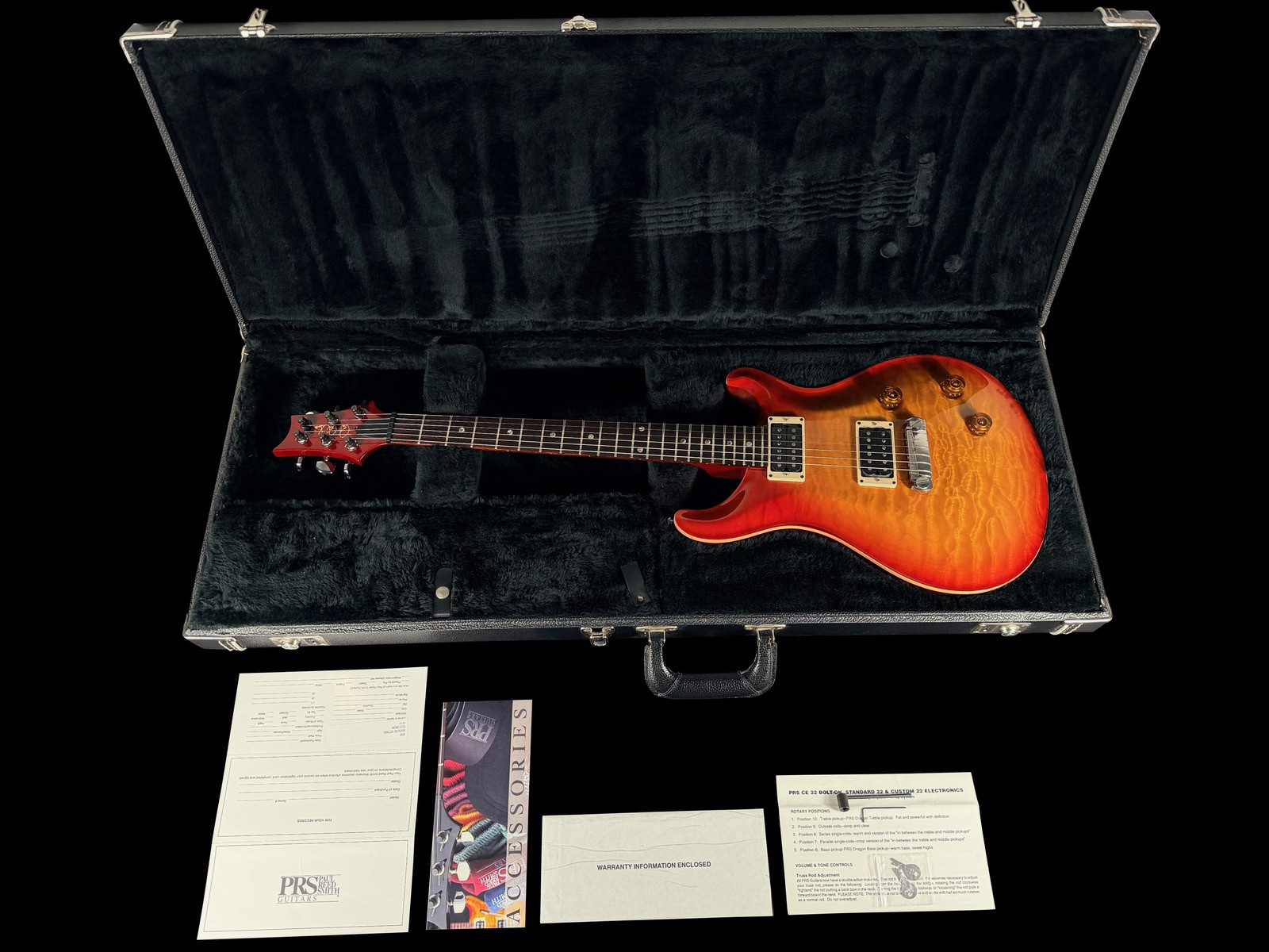1997 PAUL REED SMITH PRS CUSTOM 22 QUILT TOP ~ CHERRY SUNBURST