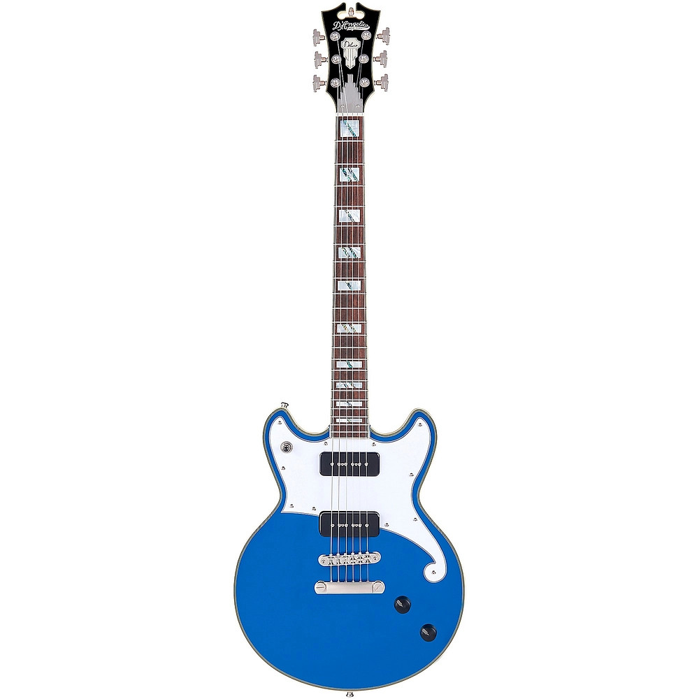 D’Angelico Deluxe Brighton LE Solid Body Electric Guitar Sapphire 19788107413 OB