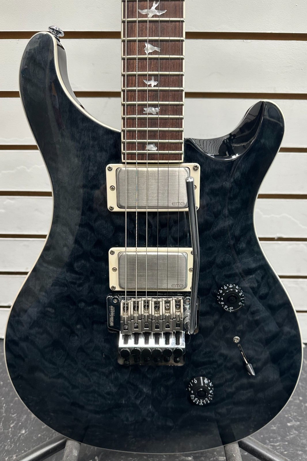 PRS SE Custom 24 Charcoal Burst Quilt Electric Guitar – (READ DESCRIPTION)