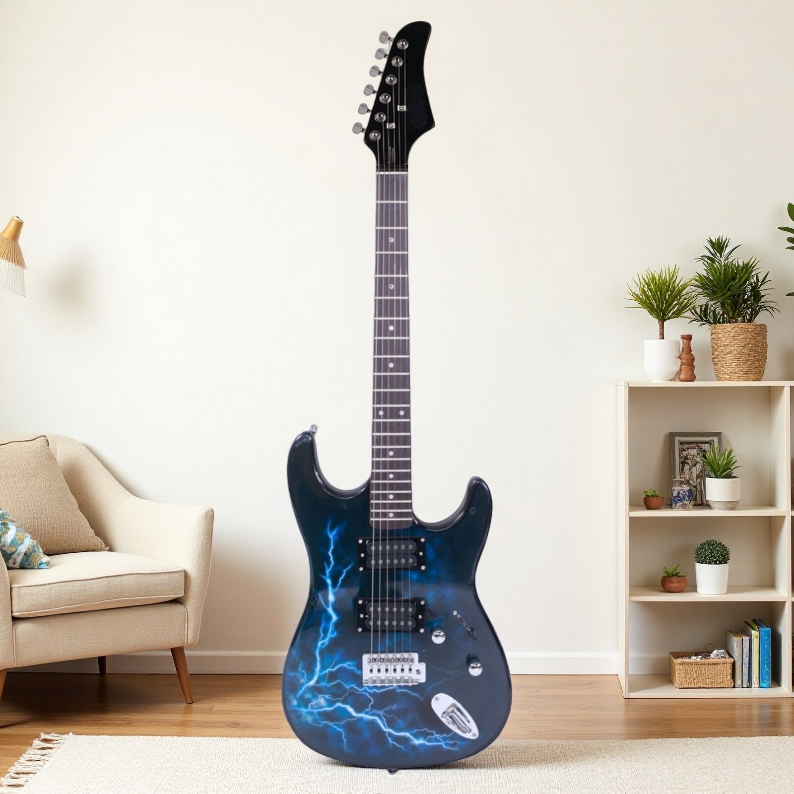 ST Electric Guitar Set – Basswood, HH Pickups, Lightning & Rosewood ​Fretboard