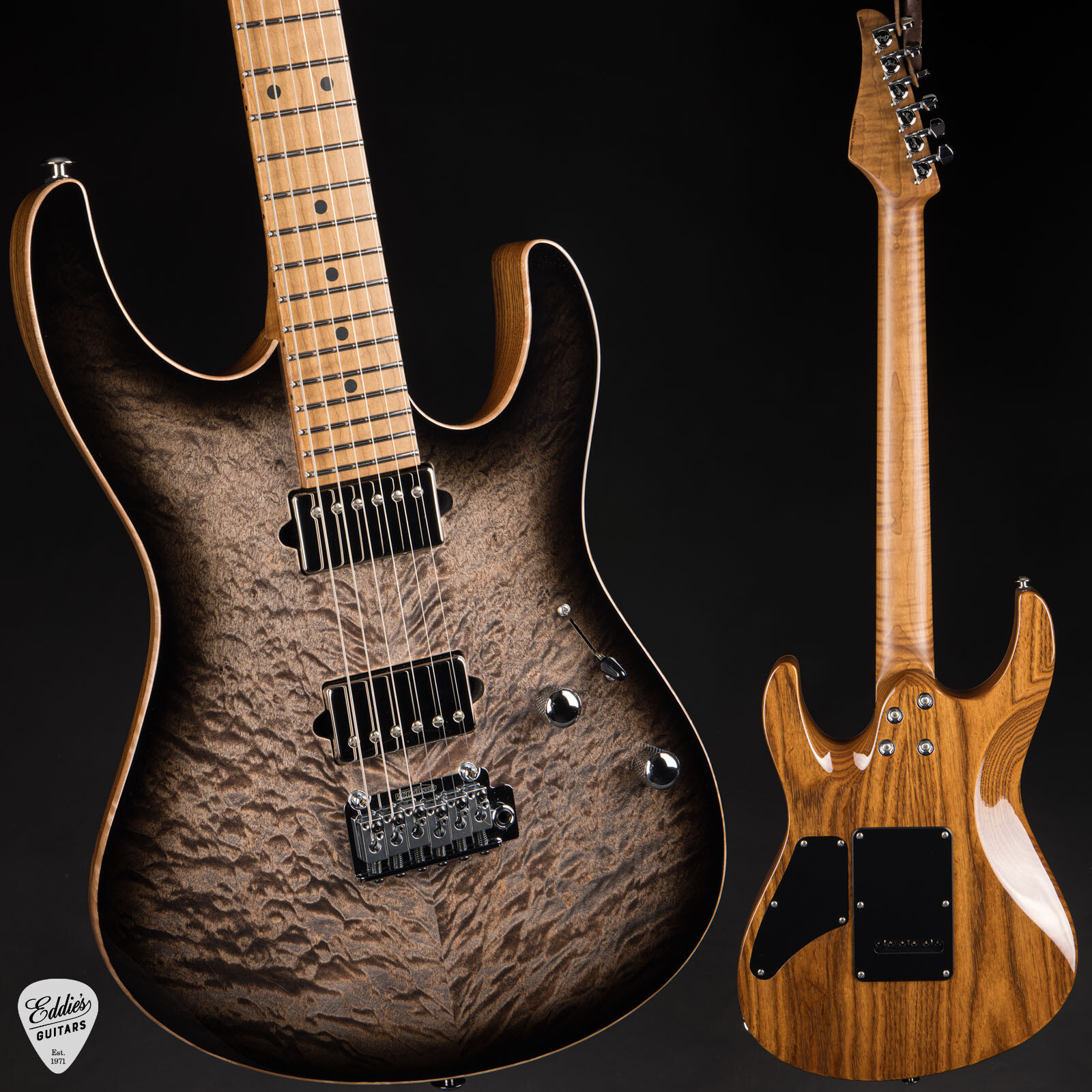 Suhr Modern Quilt Roasted – Trans Charcoal Burst #85922