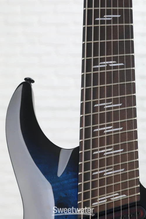 Schecter Omen Elite-8 Multiscale 8-string Electric Guitar – See Through Blue
