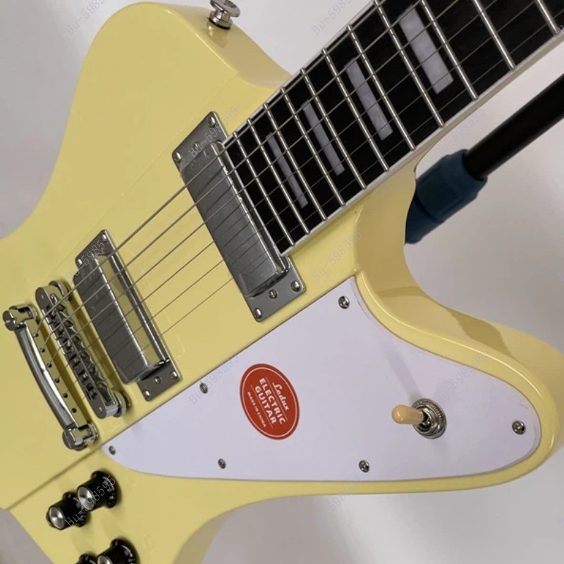 Solid Electric Guitar HH Pickups Fixed Bridge Stainless Rounded Fret Edge Cream