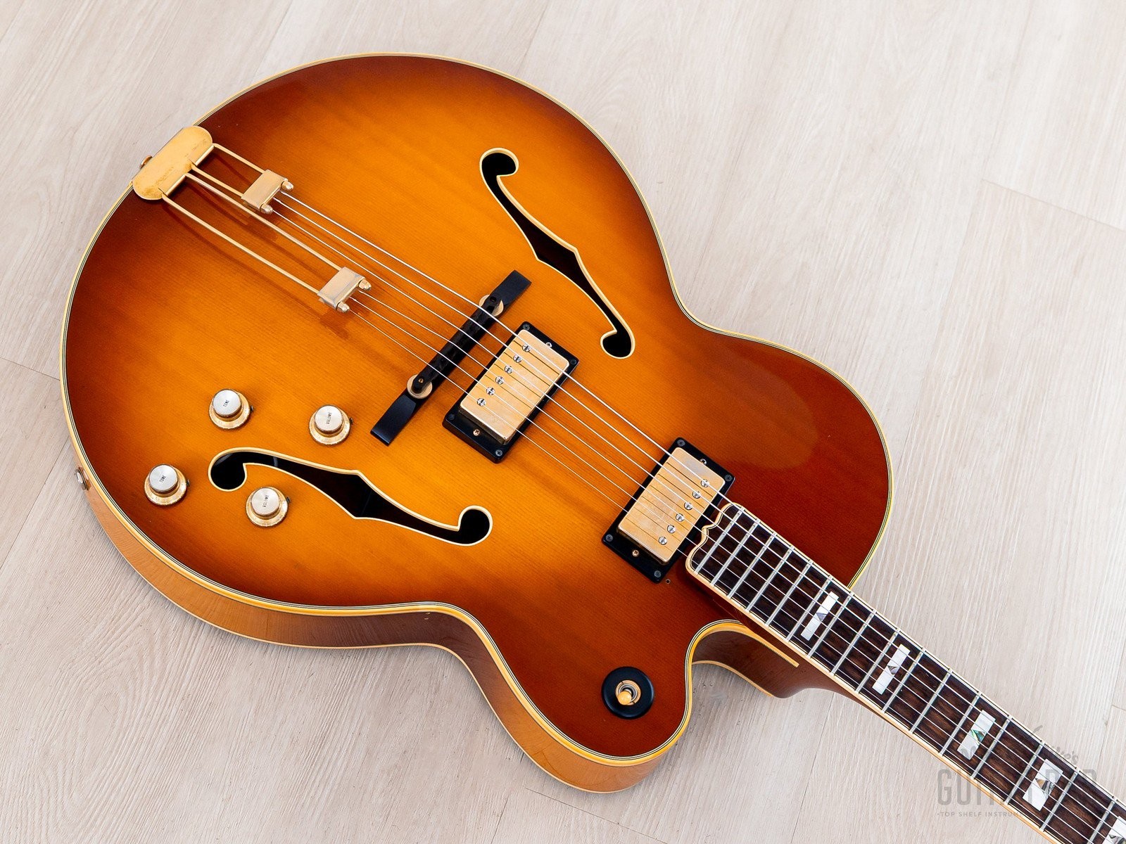 1993 Epiphone Emperor J Sunburst Archtop Electric Guitar w/ Case, Japan Terada