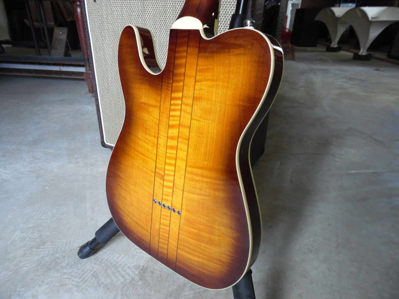 Hamiltone ” Curly Maple ” T Caster style Ltd Edition Neck Through Body Guitar