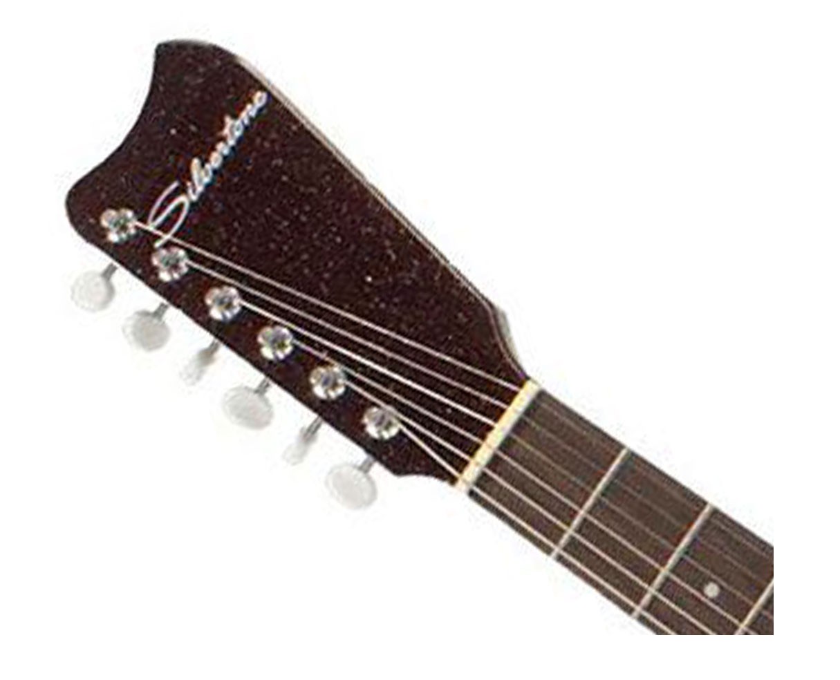 Silvertone 1449 Series Double Cut Guitar – Red Silver Flake Burst – Open Box