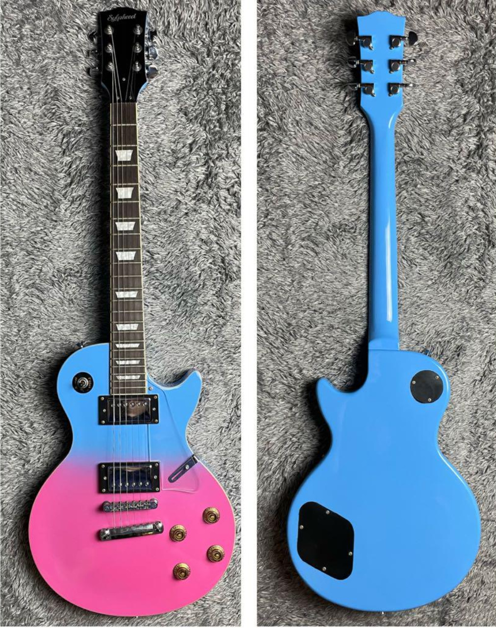 Sylpheed Les Paul Type Skyblue & Pink Used Electric Guitar F/S From Japan