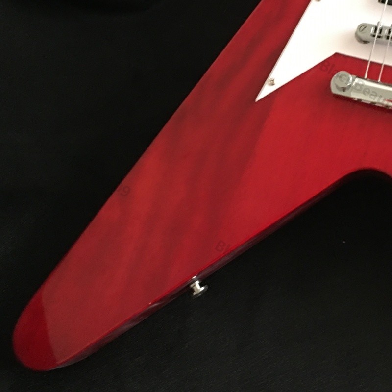 V Shape Electric Guitar Translucent Red Stainless Rounded Fret Edge HH Pickup