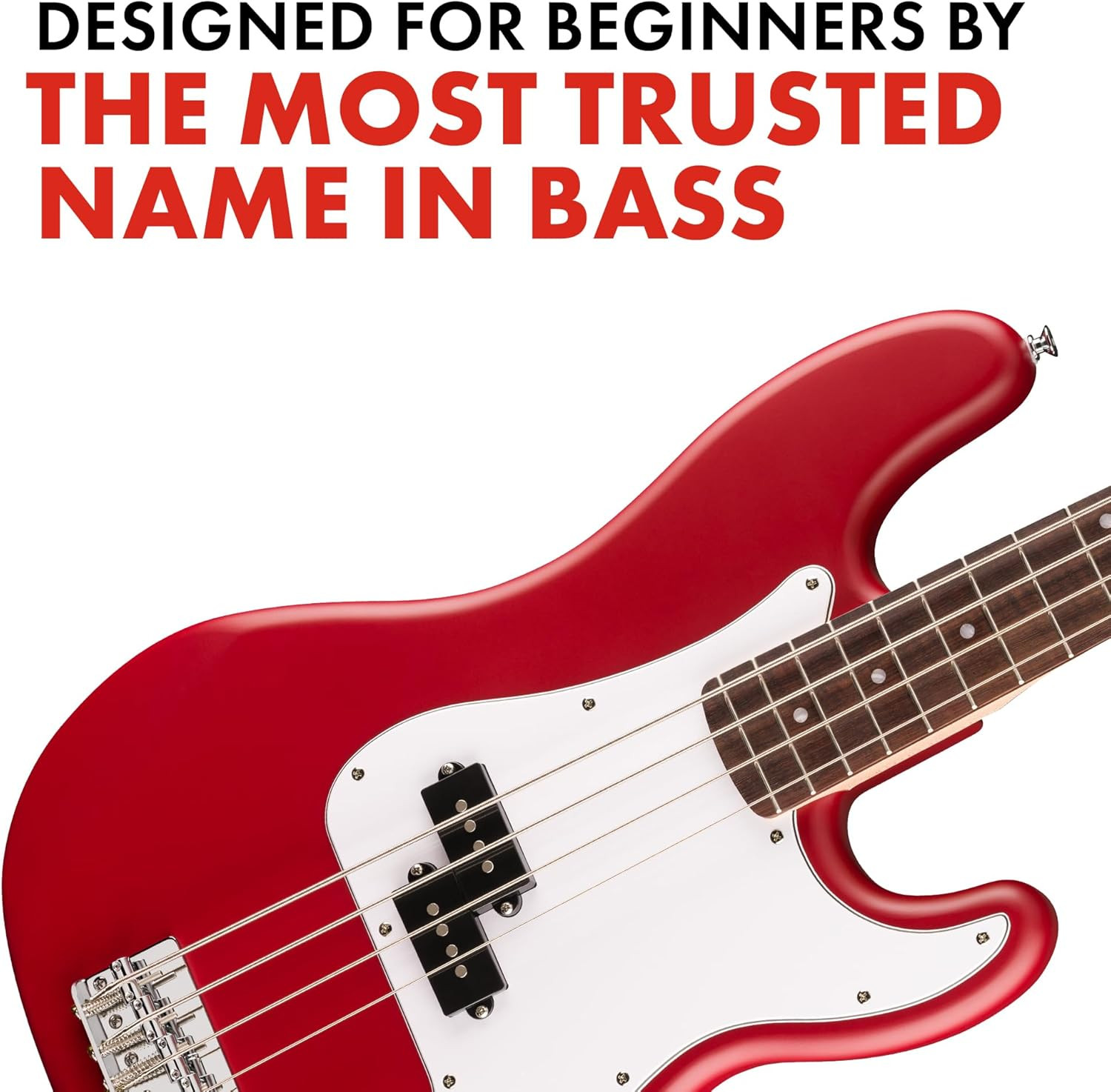 Squier Debut Precision Bass Guitar Fender Beginner Dakota Red Matte Finish