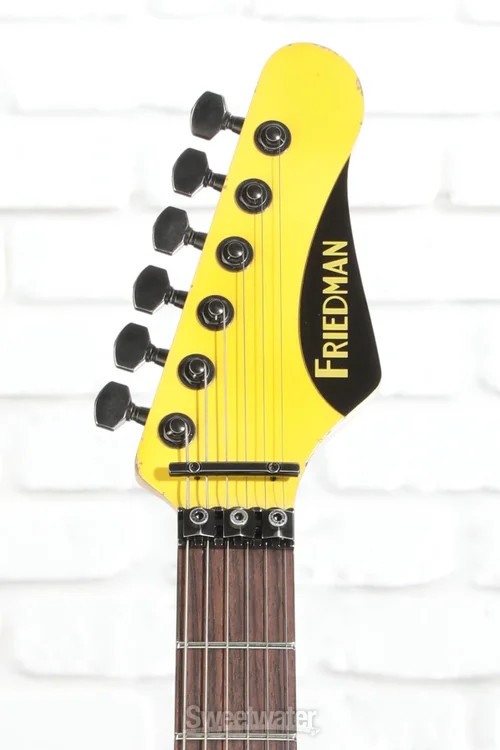 Friedman Cali Electric Guitar – Graffiti Yellow/Black Diamonds, Medium Aged