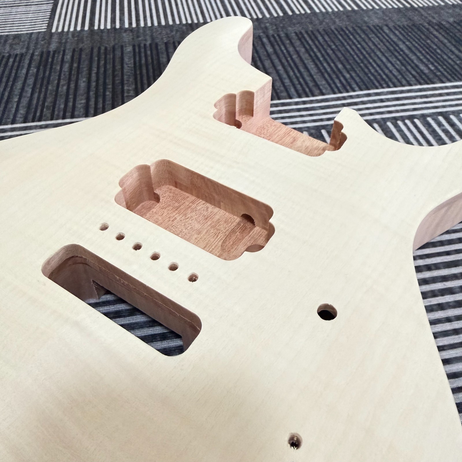 Unfinished PRS DIY Guitar Kit with Bird Inlay, Tremolo Bridge & Humbucker Pickup
