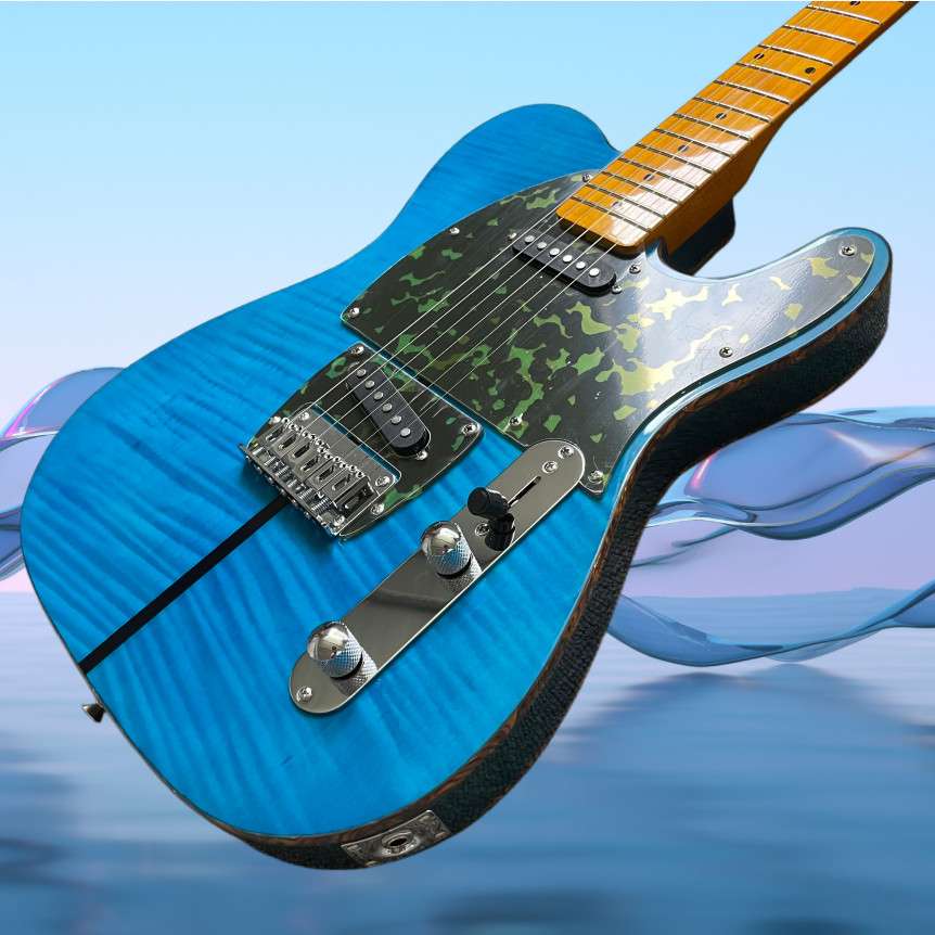 Mat Cat TL Style Electric Guitar Flamed Maple Veneer Tremolo Maple Fretboard
