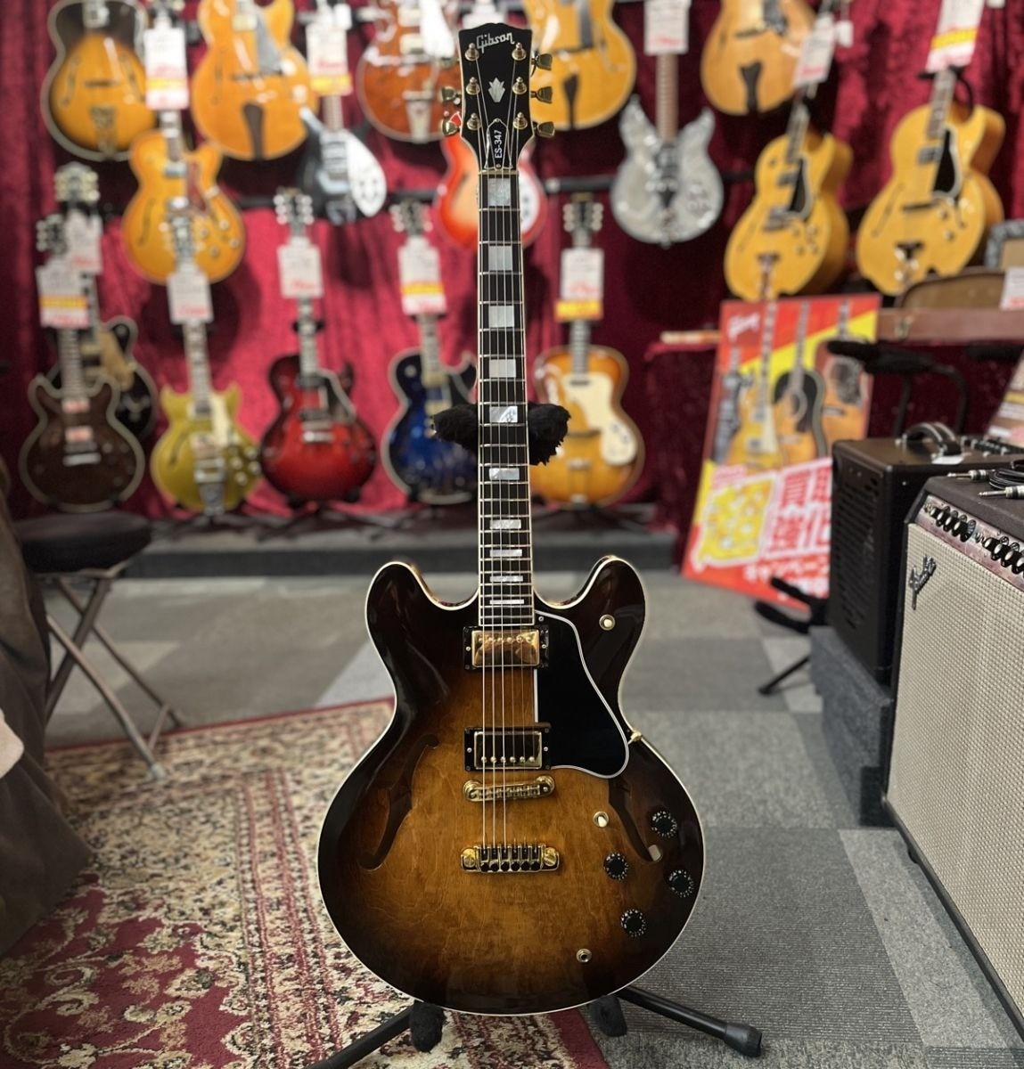 Gibson Vintage ES-347 Sunburst with Split Humbucker SW Hard case1979 4.07kg