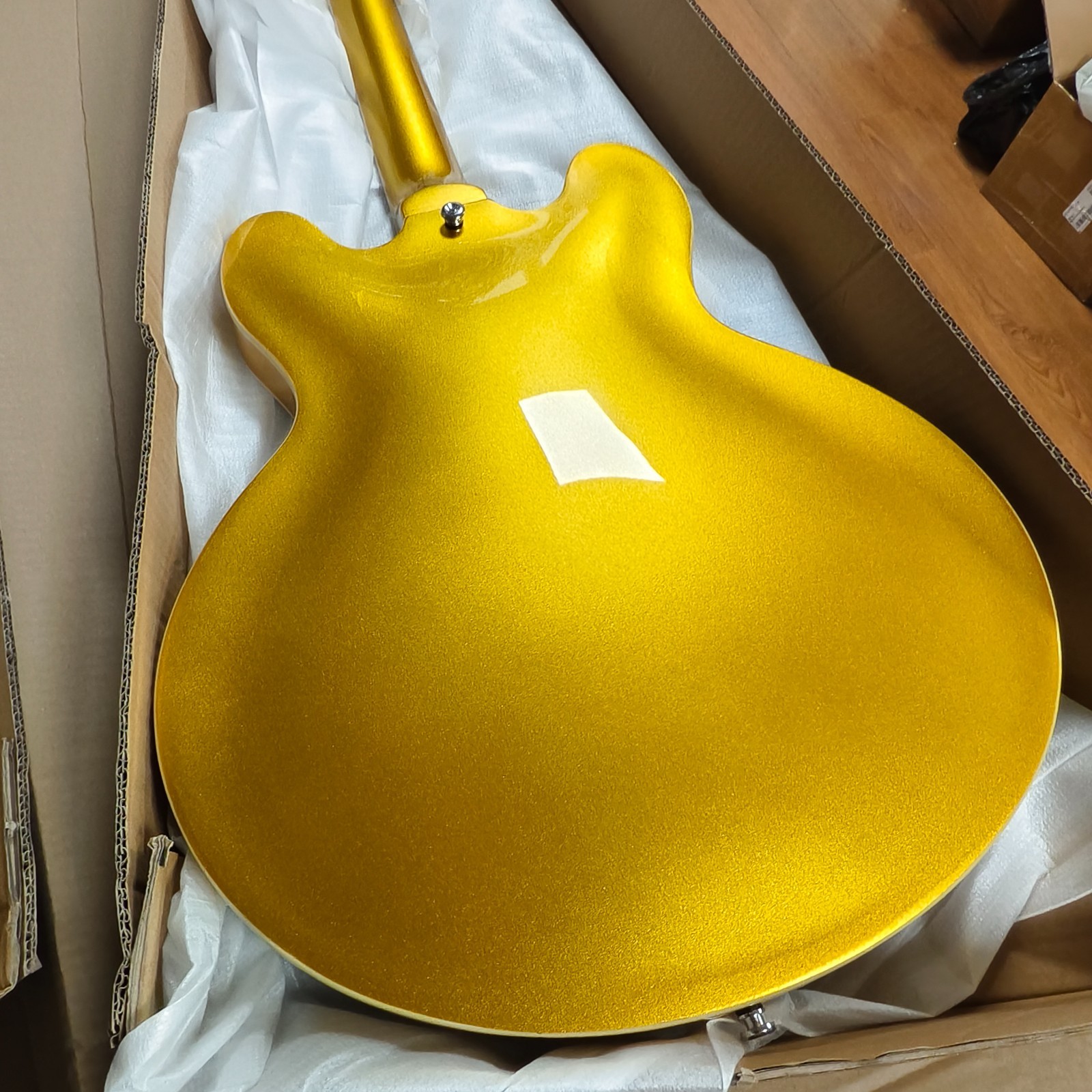Ship US Natural Blonde Wood Grain ES-335 Semi Hollow Electric Guitar 6 String