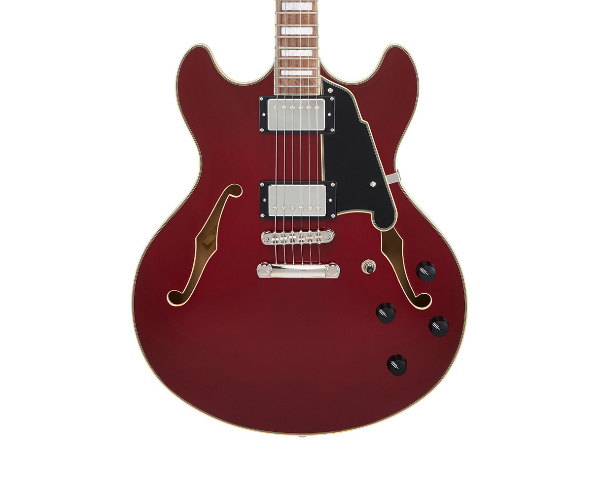 D’Angelico Premier DC Semi-Hollow Guitar – Burnt Red