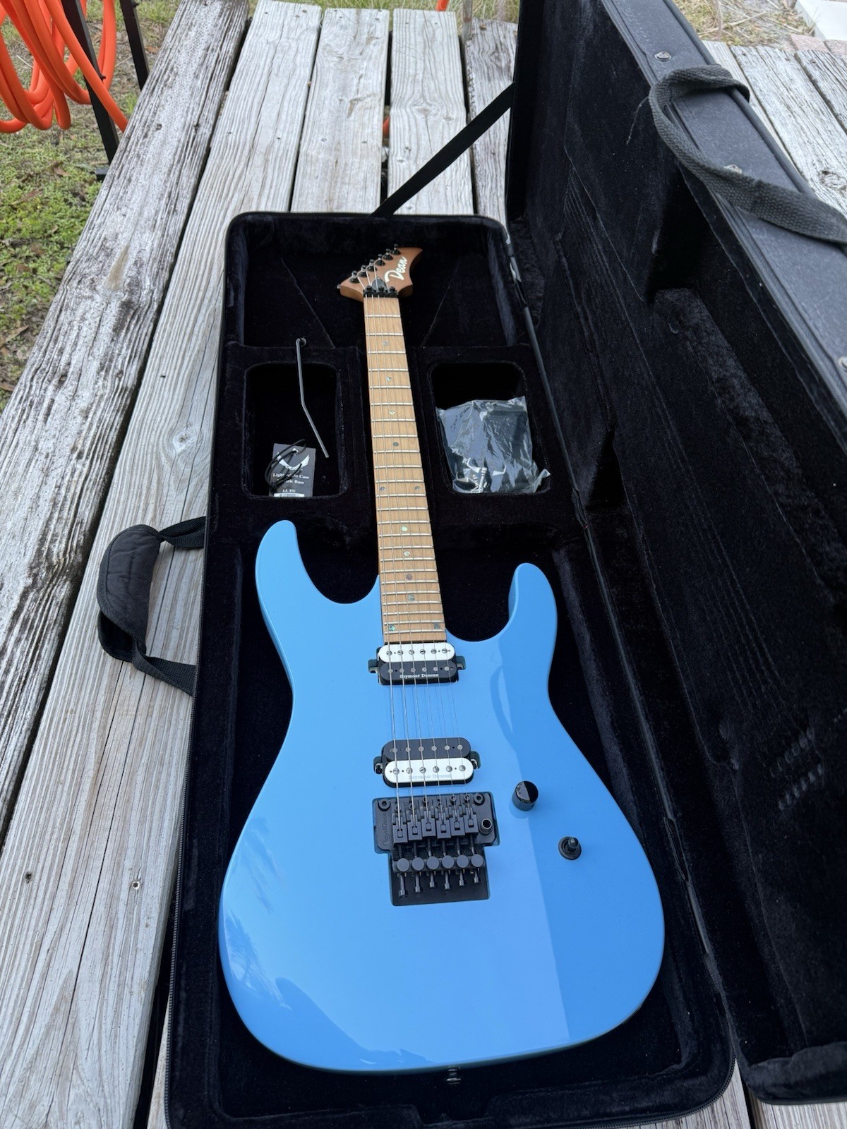 Dean MD24 Floyd Roasted Maple 2021 – Vintage Blue Dean Guitar W/Case Jumbo Frets