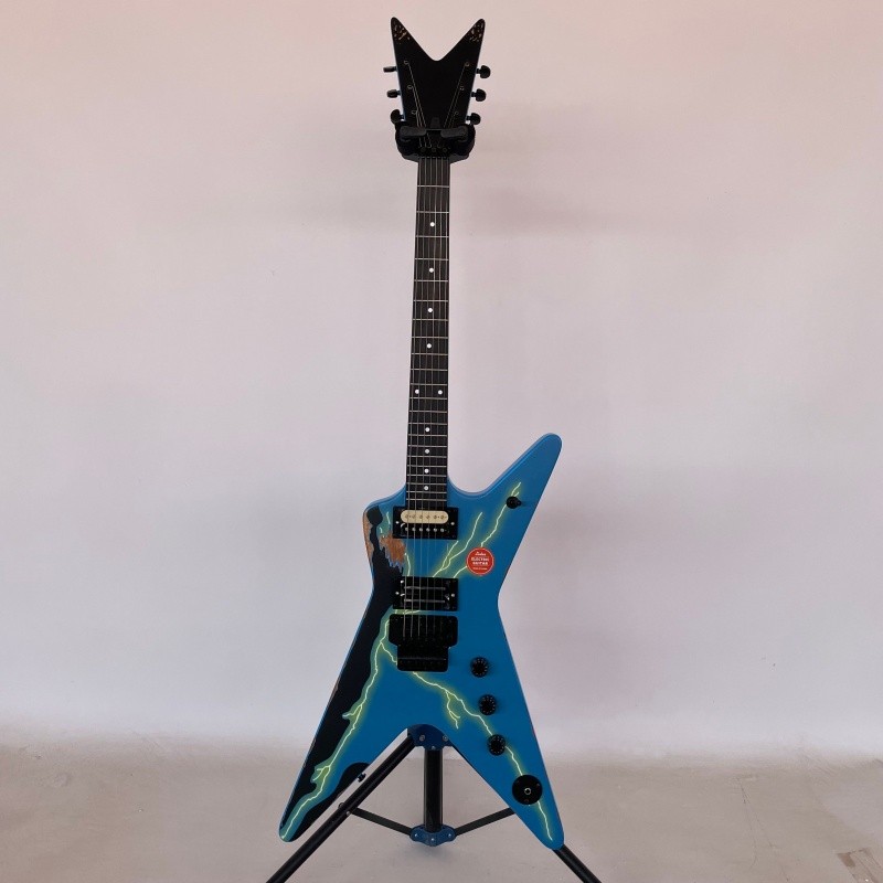 ML 79 Darrell Aged Blue Lightning Custom Electric Guitar HH Pickup free shipping