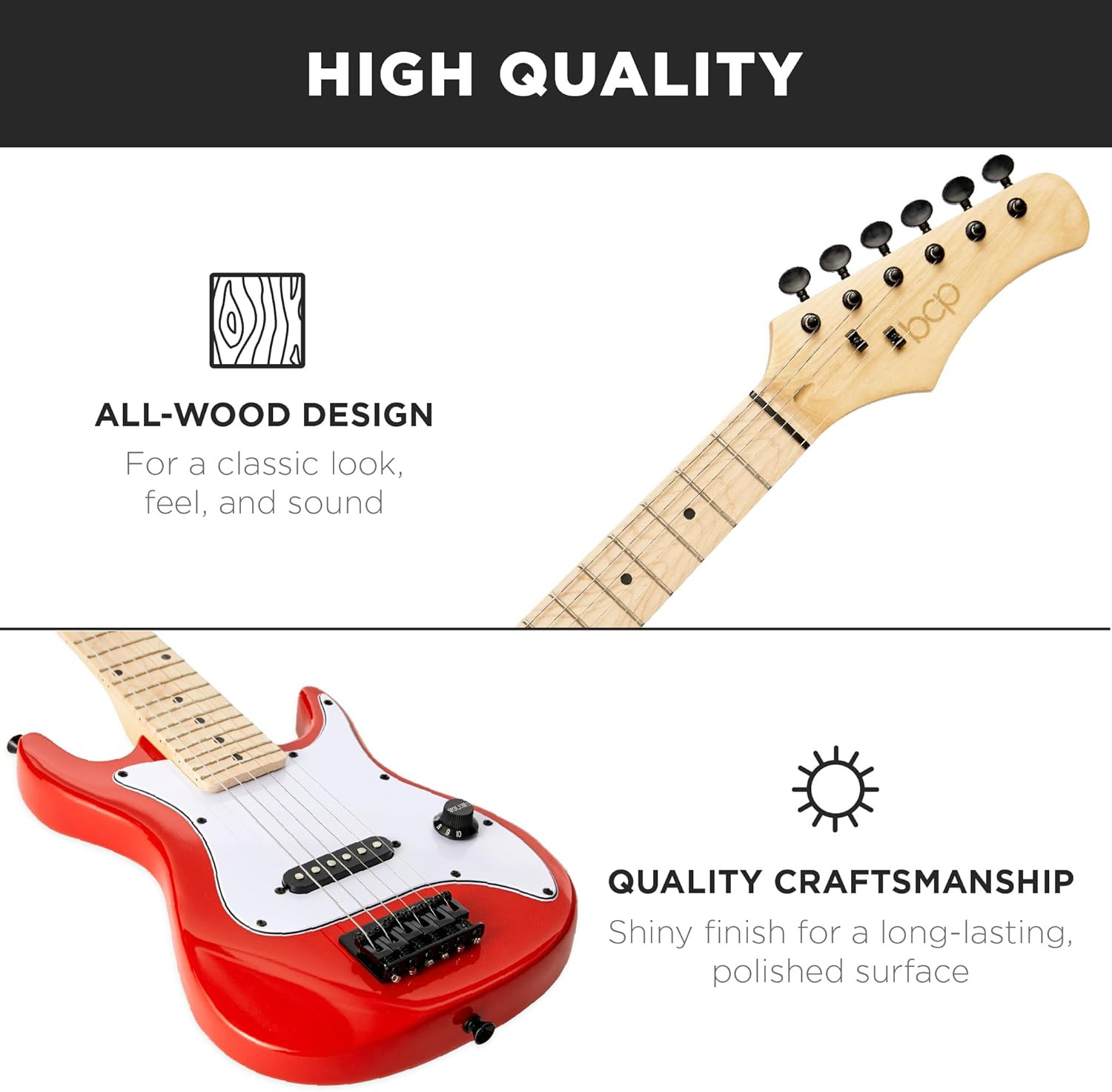 30In Kids Electric Guitar Beginner Starter Kit W/ 5W Amplifier, Strap, Gig Bag,