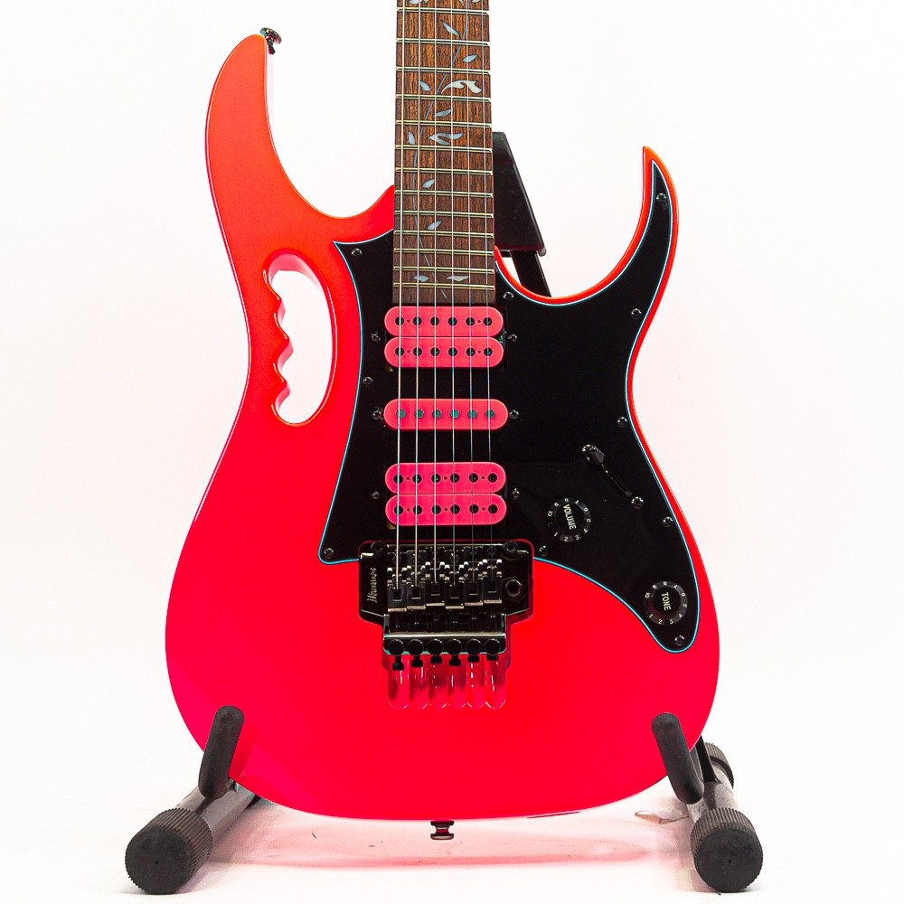 Ibanez JEMJR SP Electric Guitar – Steve Vai Style, Hot Pink/Blood Orange Finish