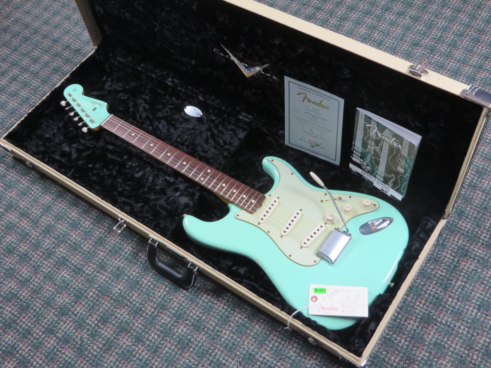 2012 Fender Custom Shop 1960 Stratocaster Relic Surf Green w/Matching Headstock!