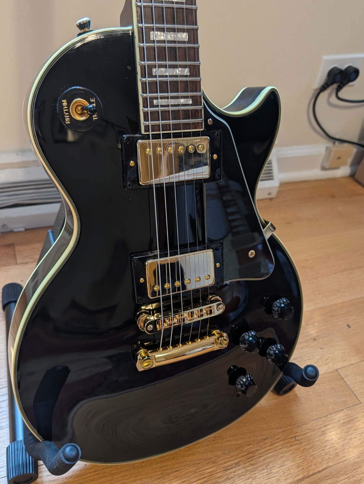 Epiphone Les Paul Custom – Ebony + Upgrades + Gigbag
