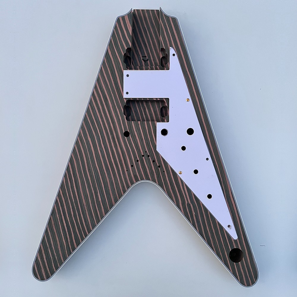 DIY Electric Guitar Kits Zebrawood V Type Bridges Humbucker Set In Free Shipping