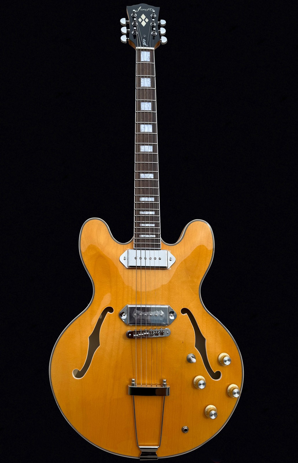 Firefly FF338PRO Semi Hollow Electric Guitar Natural P90 Alnico Rosewood Neck