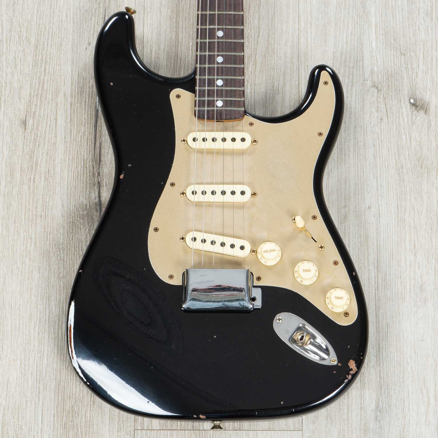Fender Custom Shop LTD Roasted “Big Head” Stratocaster Relic Guitar, Aged Black