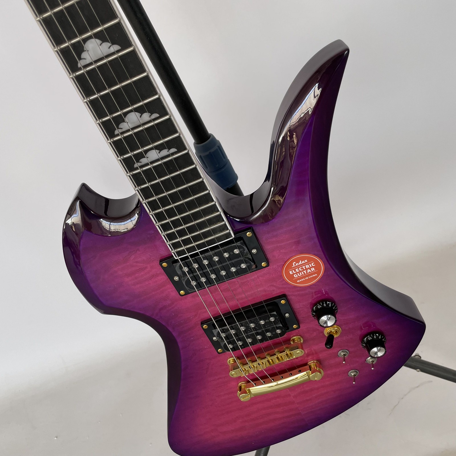 Unique Mockingbird Electric Guitar Trans Purple active pickups Bone Nut fast