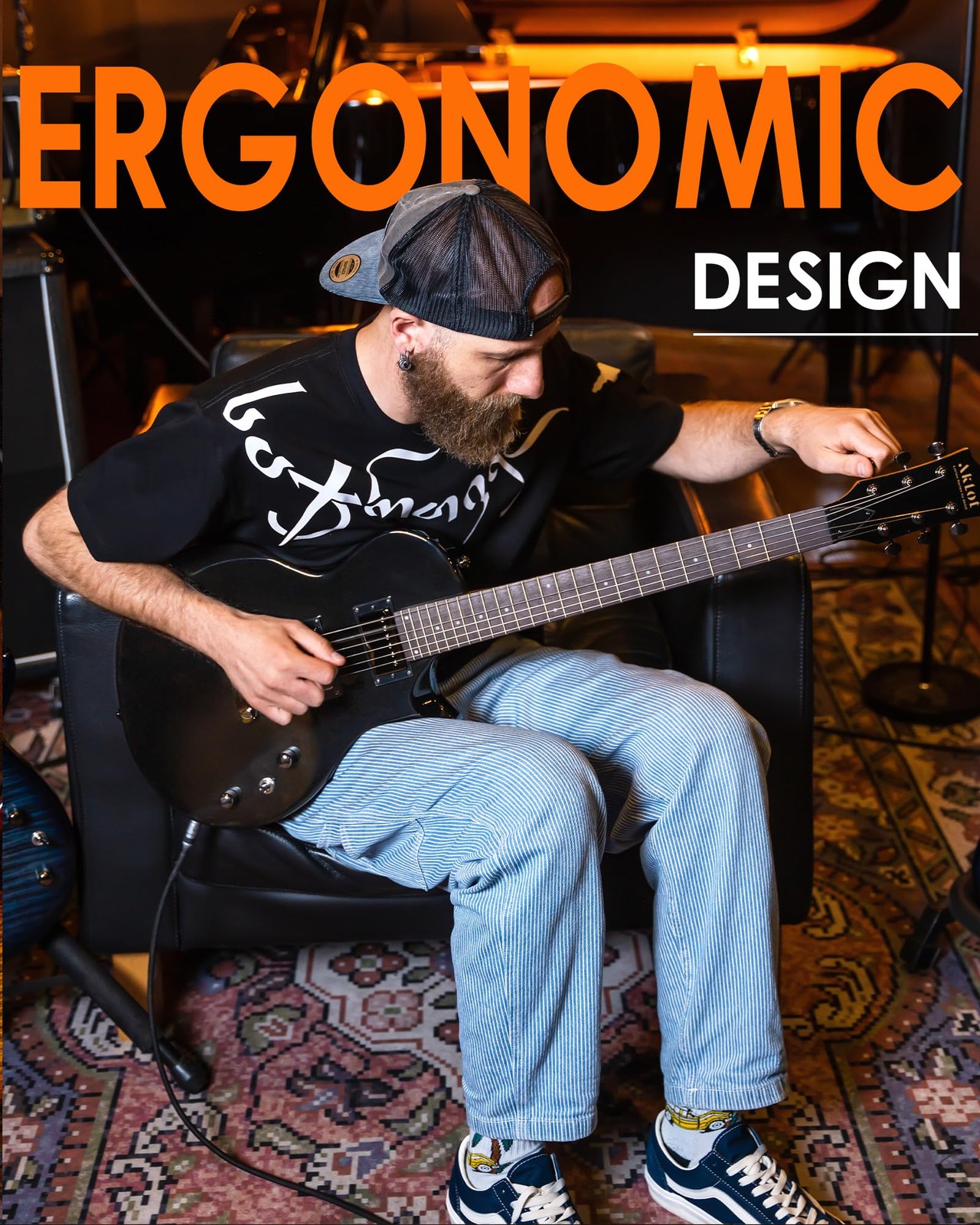 AKLOT 24-Fret Electric Guitar Kit, 40 inch Single Cut (LP Style), Modern Playabi