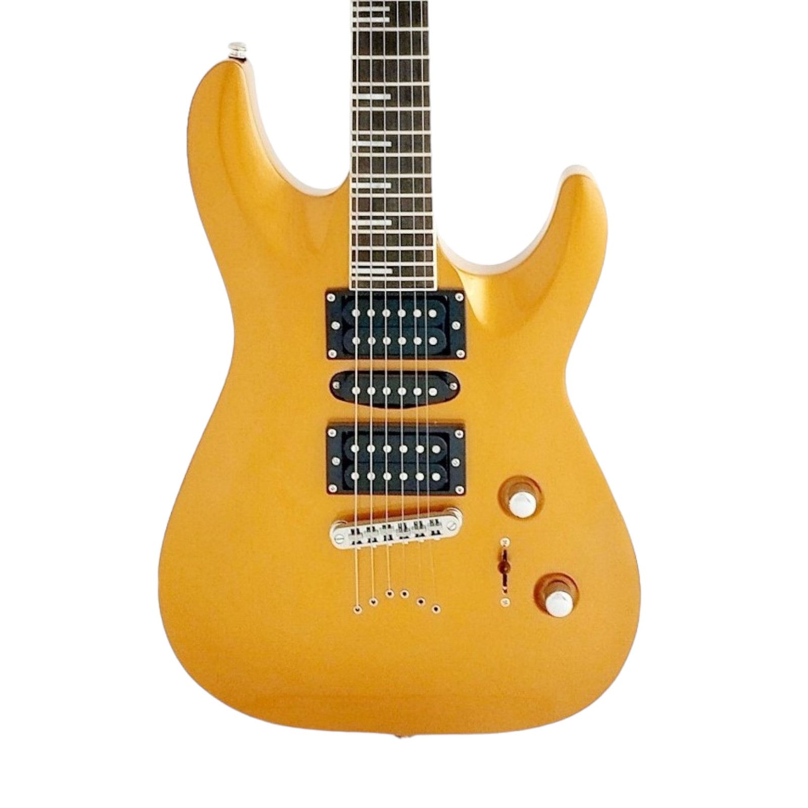Haze SEG-258GD Neck-Thru Electric Guitar,Dark Metallic Golden, HSH +Free Gig Bag