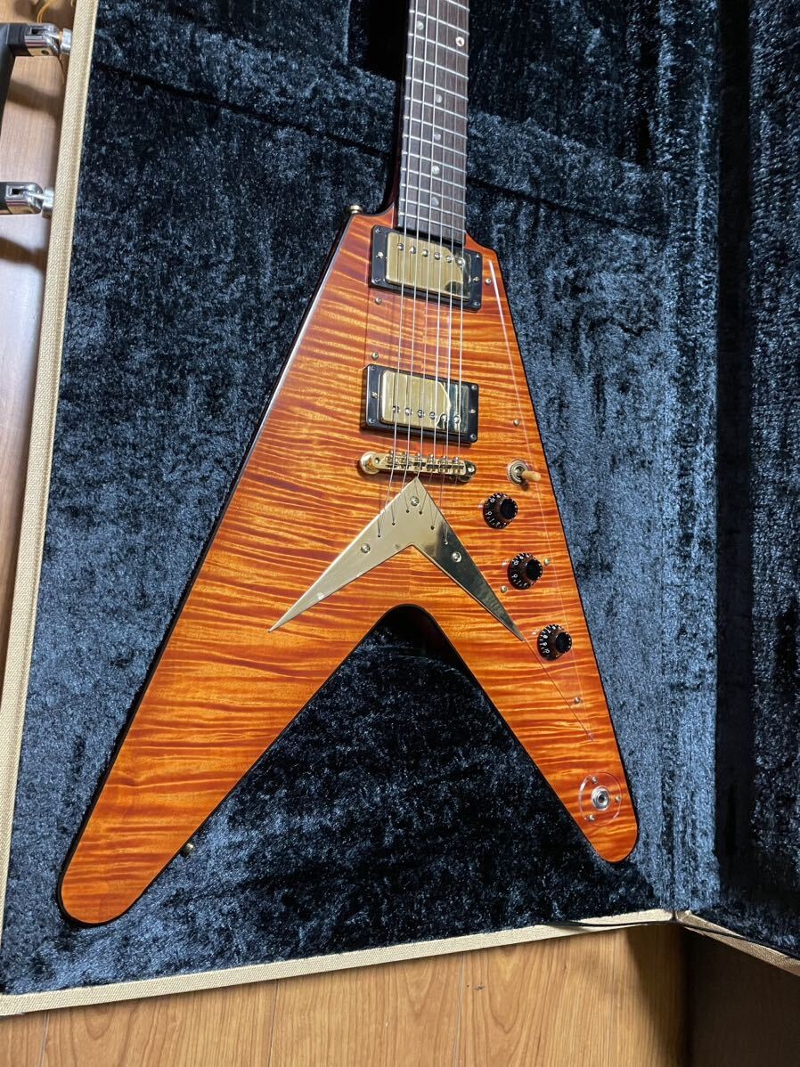Tak Burst Esp Custom Made Flying V Jacaranda Fingerboard