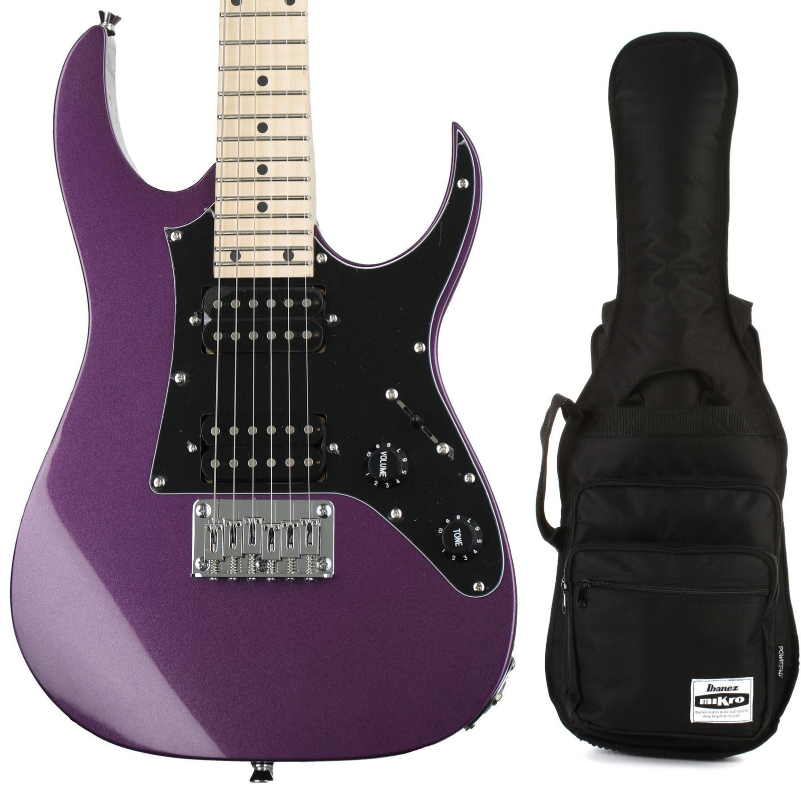 Ibanez miKro GRGM21M Electric Guitar and Gig Bag – Metallic Purple