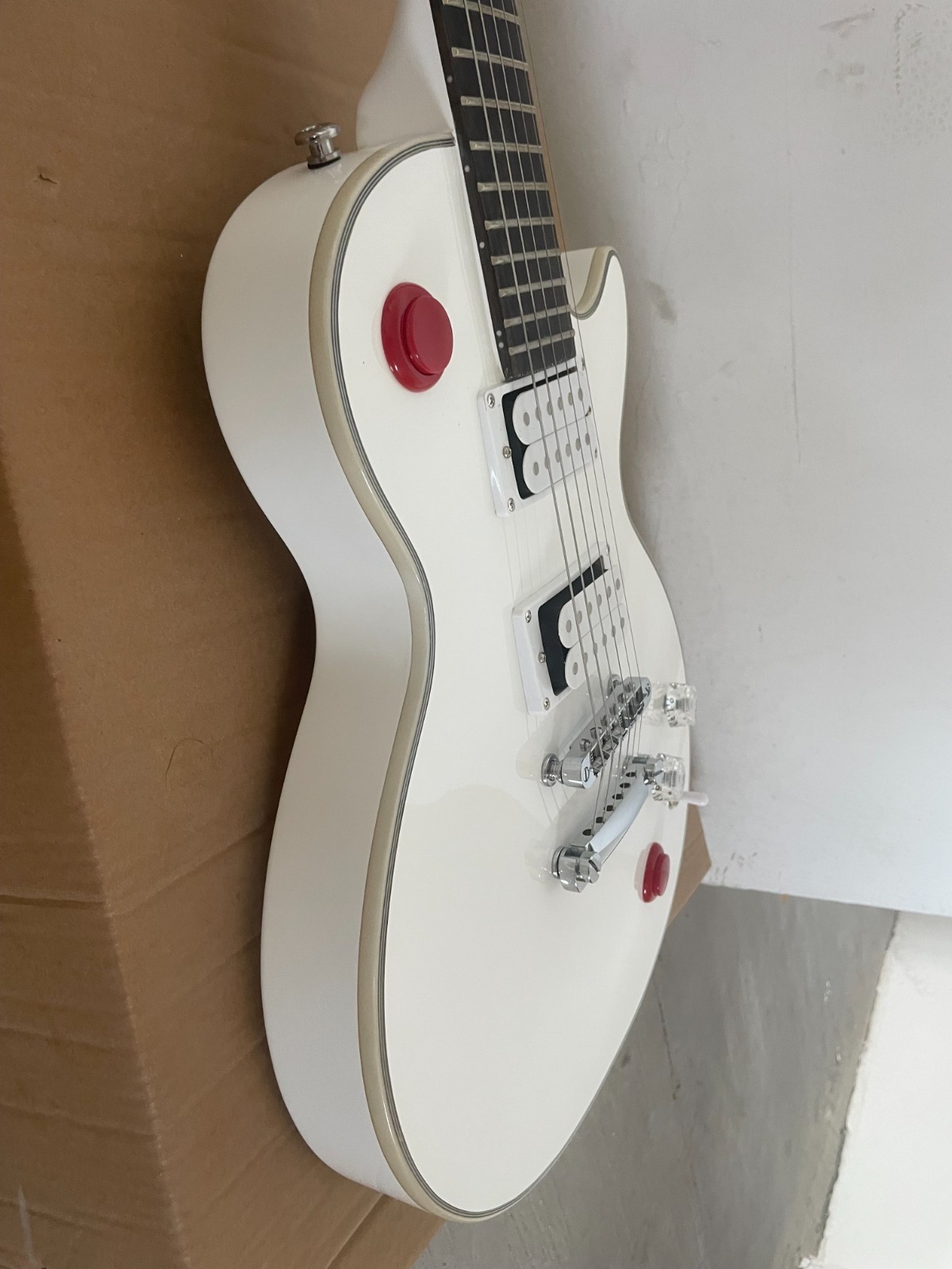 Lvybest Kill Switch Buckethead Style Electric Guitar 24 Frets Alpine White