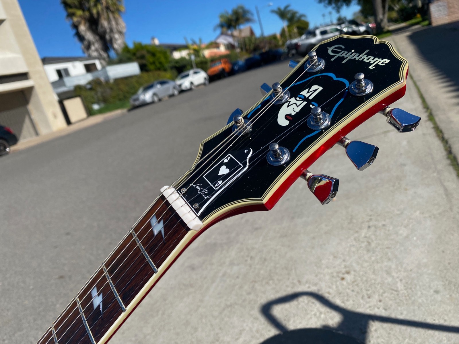 2000 Epiphone Ace Frehley Signature Les Paul Custom Lightning Bolts -w/ VIDEO