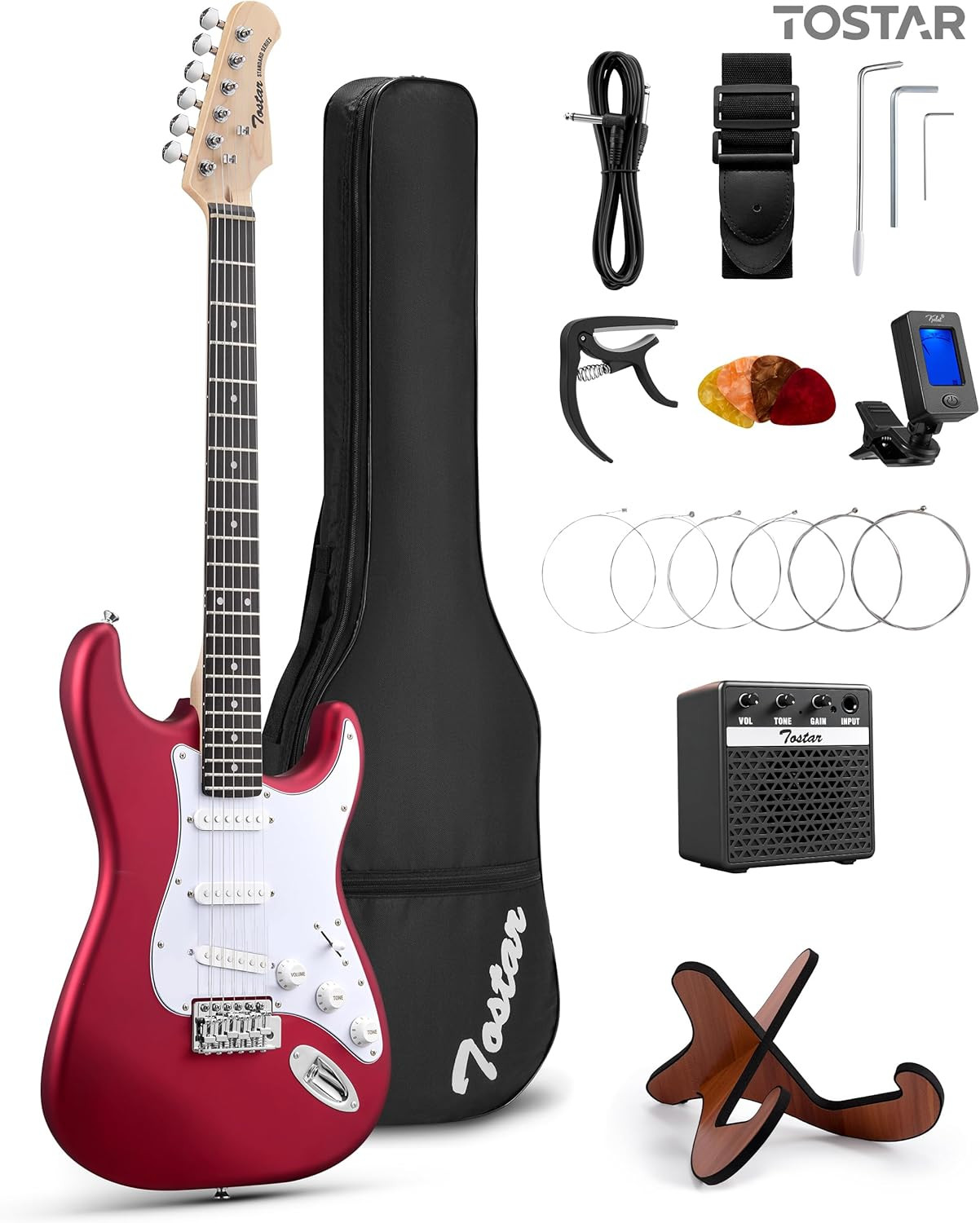 39″ Full Size Electric Guitar Kit for Beginners and Adults, SSS Pickup Guitarra
