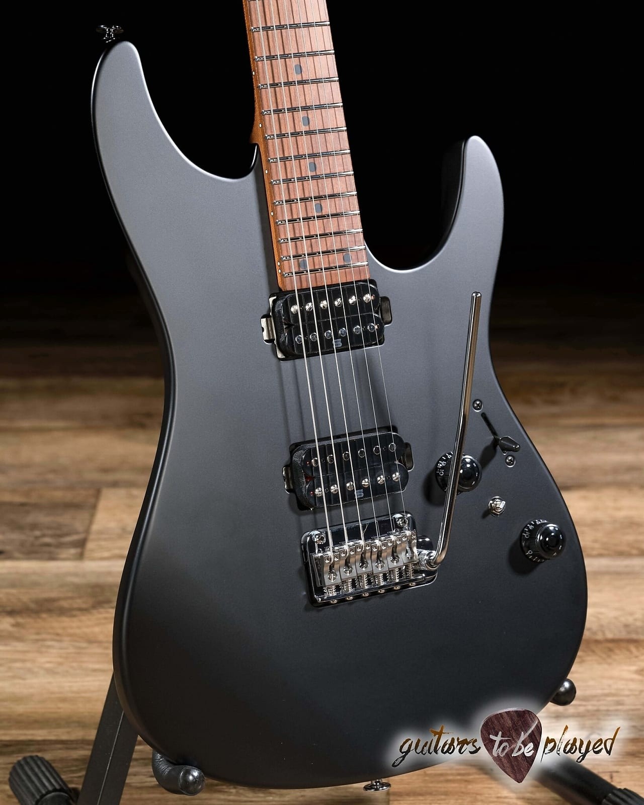 Ibanez AZ2402 Prestige HH Roasted Maple Neck Guitar w/ Case – Black Flat