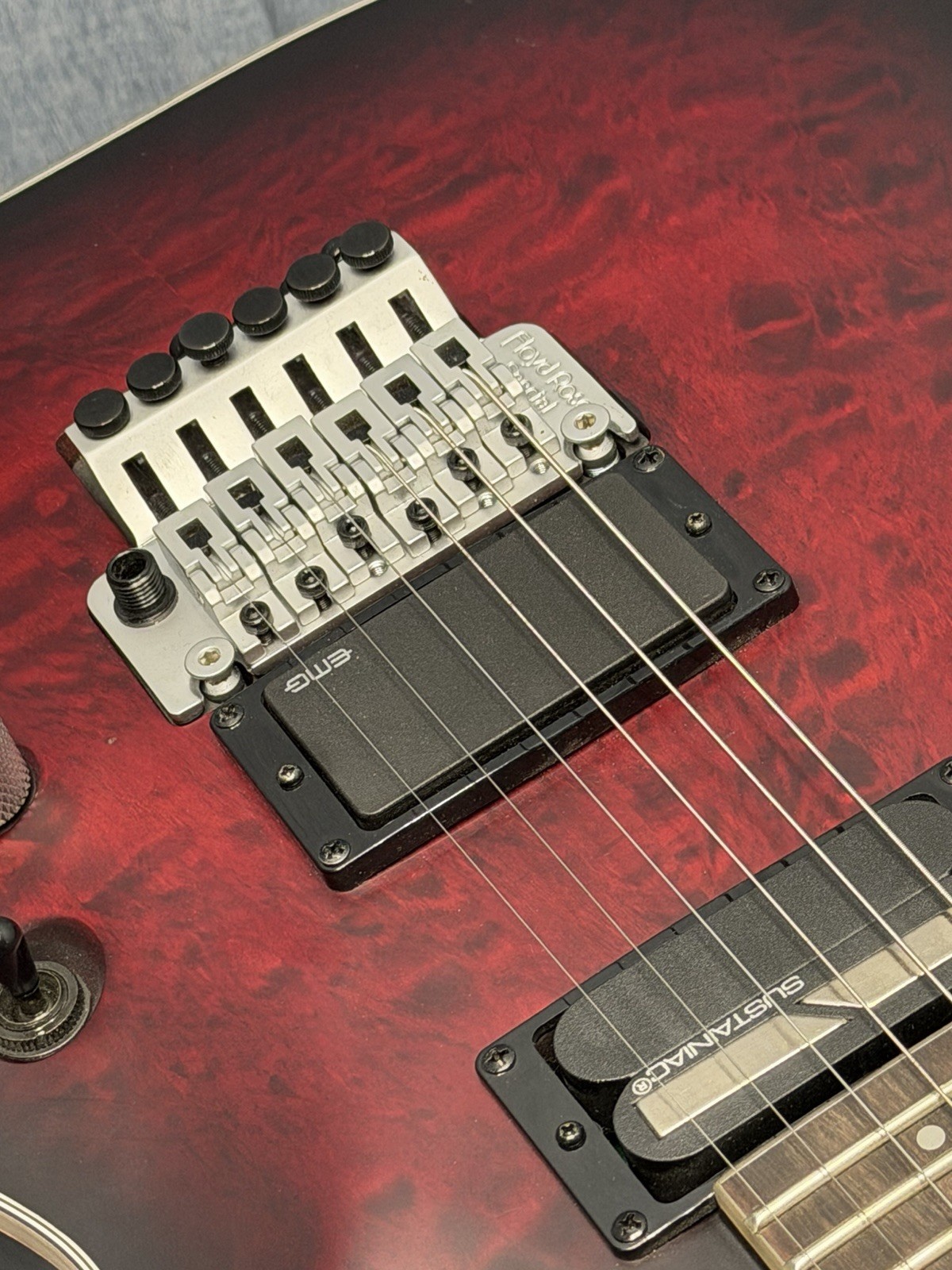 Schecter Guitar Research C-1 Platinum FR S Electric Guitar Satin Crimson Red