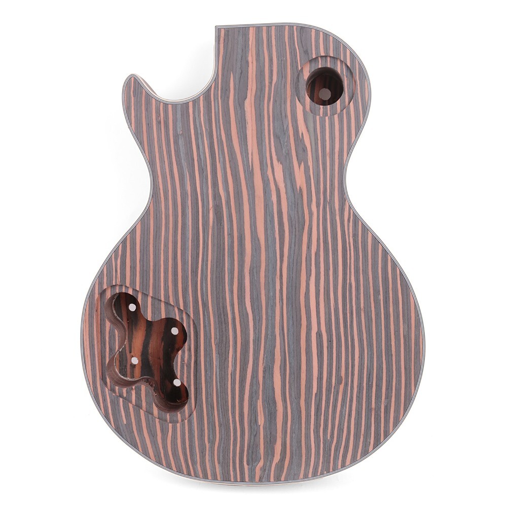 2025 DIY 6 String LP Electric Guitar silvery Kit Zebrawood Body Neck Fingerboard