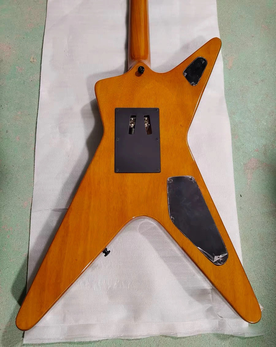 Left Handed Yellow 6 String Electric Guitar Rosewood Fretboard Black Hardware