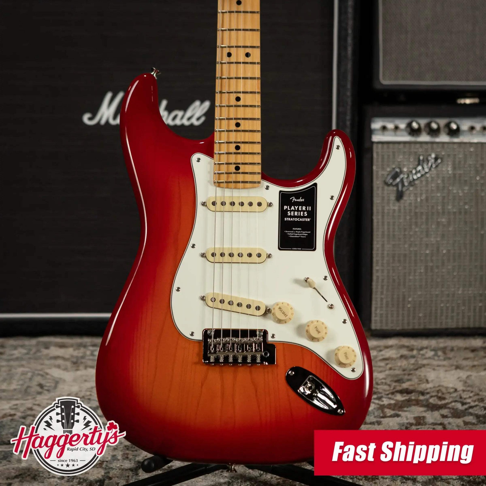 Fender Player II Stratocaster Electric Guitar – Aged Cherry Burst