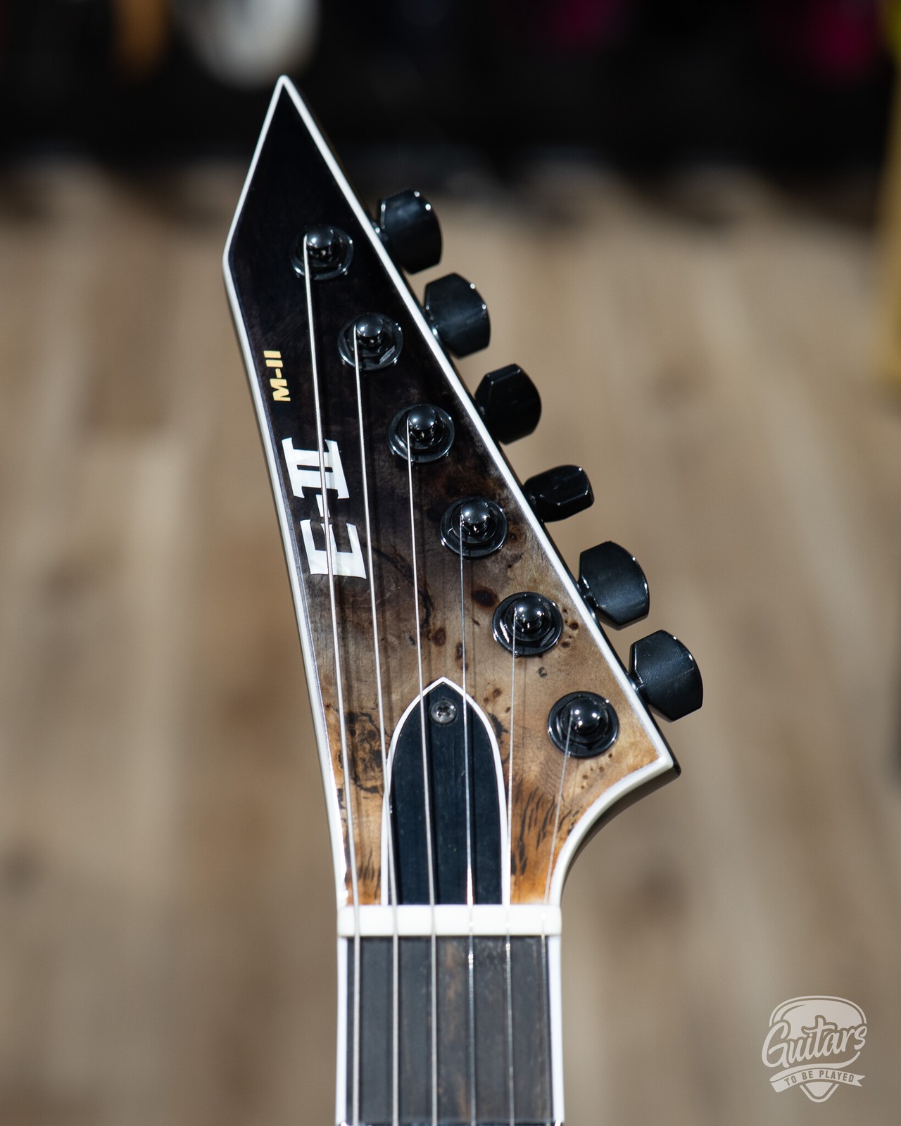 ESP E-II M-II HT Neck Thru Guitar w/ Case – Black Natural Fade (B-stock)