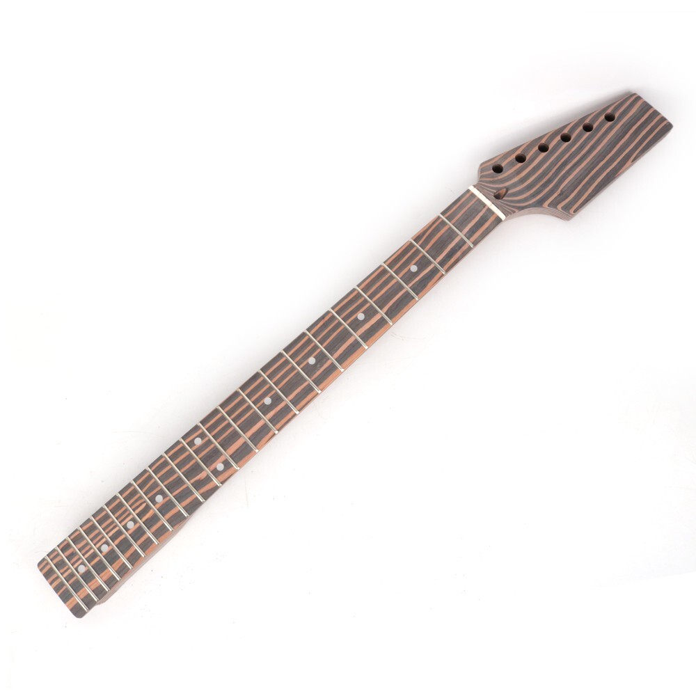DIY 6 Six String Electric st Guitar Kit Zebrawood Body Neck Fingerboard