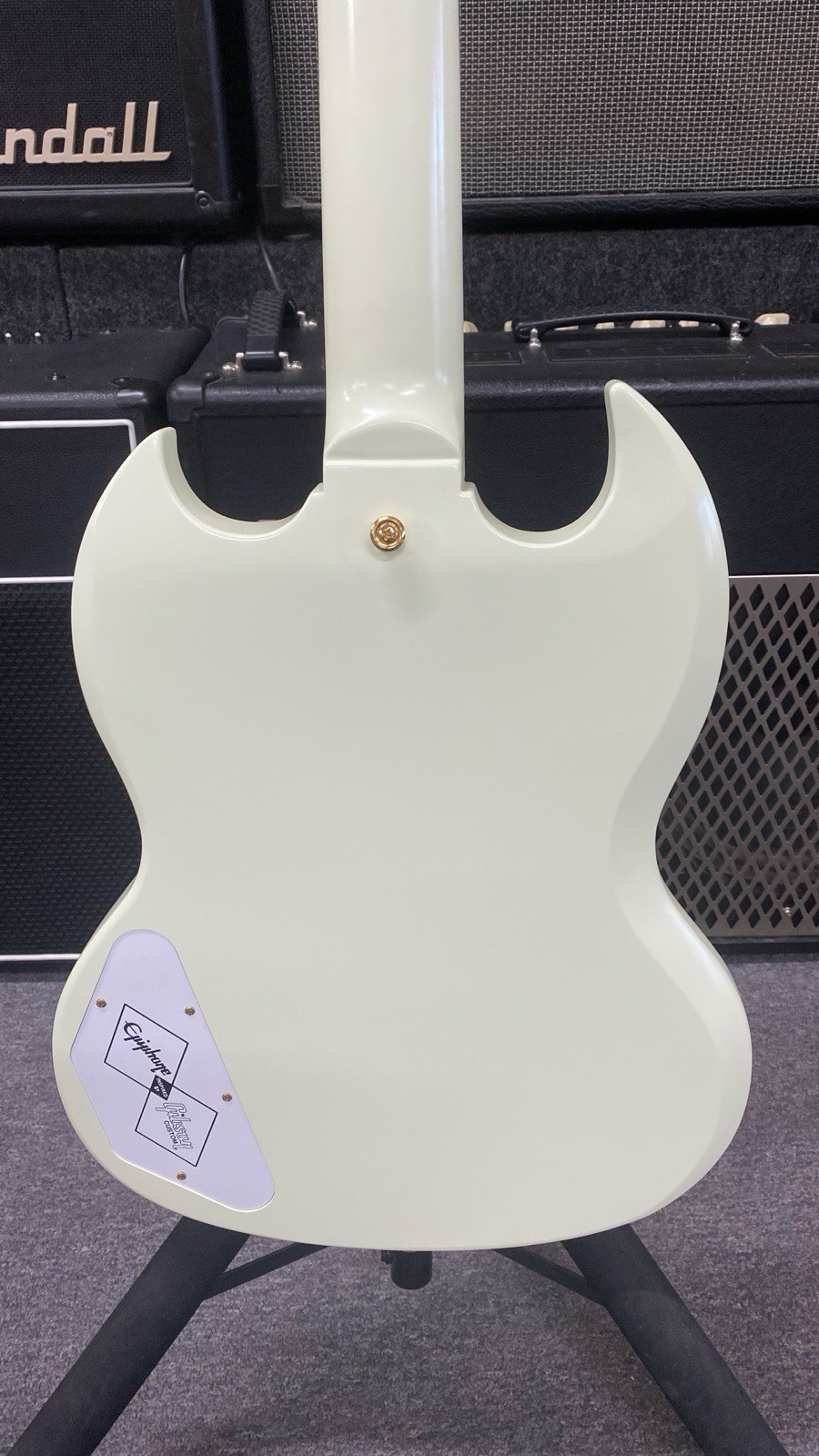 Epiphone 1963 SG Custom Electric Guitar – Classic White VOS -cracked neck